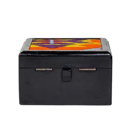 Contrast Living Floral Painted Wooden Decorative Jewellery Box-30