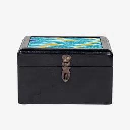 Contrast Living Painted Wooden Decorative Jewellery Box-32