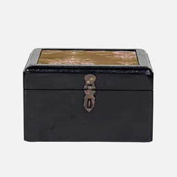 Contrast Living Brown Painted Wooden Decorative Jewellery Box-36