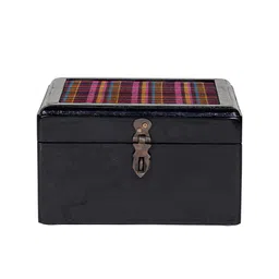 Contrast Living Black Striped Wooden Jewellery Organizer-54