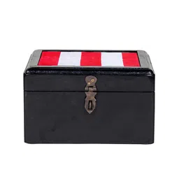 Contrast Living Black Striped Wooden Jewellery Organizer-14