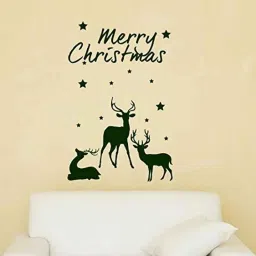 Asian Paints CX024B Wall Ons 1x2.5ft Vinyl Reindeers with Stars Celebrating Christmas UV Printed Self Adhesive Wall Sticker, HPCA15133-picture-6