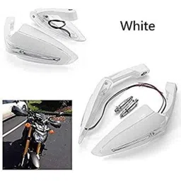 AOW Motorcycle Handguards with Led Light for 7/8 inch Grips - 300 * 140 * 110mm (White) Folding Type Universal for All Bikes TY-46-44