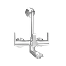 IRIS Ultra Cube Brass Chrome Finish Silver Wall Mounted Handle Controlled Wall Mixer-image-11
