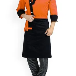 SWITCHON Black & Orange Pocket Detail Tie Up Apron-image-34
