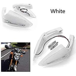 AOW Motorcycle Handguards with Led Light for 7/8 inch Grips - 300 * 140 * 110mm (White) Folding Type Universal for All Bikes TY-10-32