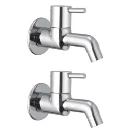 Drizzle Flora 2 Pcs Brass Chrome Finish Silver Bib Cock Set, ABIBFLORA2-image-42