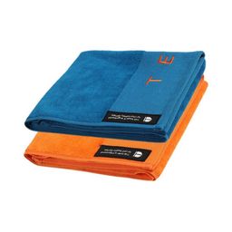TEGO 2- Pcs Blue & Orange Colored Cotton Anti-Bacterial 550 GSM Reversible Hand Towels-50
