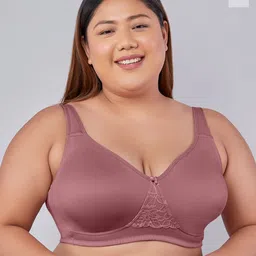 Maashie Pack of 2 Seamless Double Layered Concealed Cups Non Padded Lace Tshirt Bra-image-59