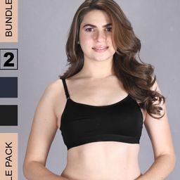 LUX VENUS Pack Of 2 Full Coverage Non Padded Pure Cotton Workout Bra With All Day Comfort-29