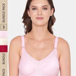 Souminie Pack of 3  All Day Comfort Full Coverage Cotton Seamless Minimizer Bra-picture-19