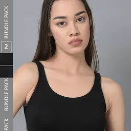 Dollar Missy Pack of 2  Combed Cotton with Stretchy Elastane Wire-Free Moulded Sports Bra-image-99