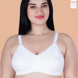Souminie Pack Of 2 Full Coverage Non Padded Cotton Everyday Bra- All Day Comfort-12