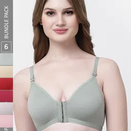 Softskin Pack Of 6 Full Coverage Non Padded Everyday Front Open Bra With All Day Comfort-picture-20