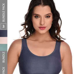 AROUSY Pack Of 3 Self Design Non-Wired Non-Padded Organic Seamless Cotton Minimizer Bra-picture-0