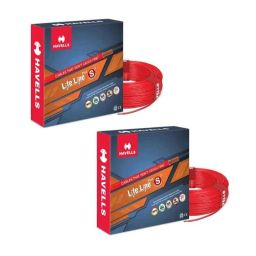 Havells Life Line Plus 1.5 Sqmm Red Single Core HRFR PVC Insulated Flexible Cable, Length: 90 m (Pack of 2)-picture-11
