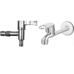 Senkiddpro Prime Steel Chrome Finish Wall Mounted Long Body Tap &a; Delta Washing Machine Tap Combo-picture-46