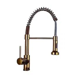 ZAP Luxury Brass Gold Deck Mounted Pull Out Kitchen Sink Faucet-image-39