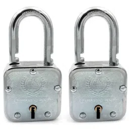 Harrison 60mm 7 Lever Mild Steel Bright Chrome Plated Finish Square Padlock with 3 Keys, T-27-0299 (Pack of 2)-image-87