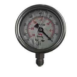 Japsin Instrumentation -760mmHg 0 Glycerin Filled Vacuum Gauge with Dual Scale -30 Inhg, Connection: 1/4 inch, JI-PG-113-67