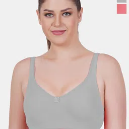 Reveira Pack Of 2 Medium Coverage Non Padded Dry Fit Minimizer Bra All Day Comfort-image-59