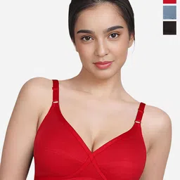Susie Women 3 Pcs Medium Coverage Cotton Non Padded No Wired Bra-picture-23