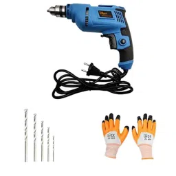 Hillgrove HGCM39M1 500W Drill Machine with Gloves &a; 5 Drill Bits Set-3