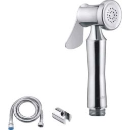 Plato 3 Pcs Bathroom Health Faucet with 1m SS Flexible Tube with Brass Holder Set-image-59