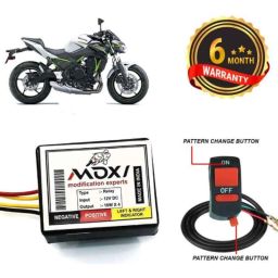 Auto Pearl 12V Black Front &a; Rear Flasher Indicator Light with Switch for Kawasaki Z650 BS6-3