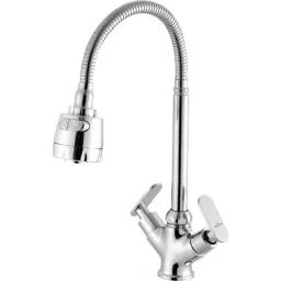 Neelkund Capsule Smart Brass Silver Flexible Hot &a; Cold Water Dual Flow Basin Mixer with 360 deg Swivel Spout-image-87