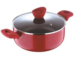 Bergner Bellini Plus 22cm 3.6L Red Non Stick Aluminium Casserole with Glass Lid, BG-31271-picture-3