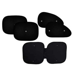 Auto Pearl 5 Pcs PVC &a; Mesh Black Window &a; Front Sun Shade Set for Ford Endeavour 2019, Curtain_Chipkoo_4+1_Endeavour2019-picture-31