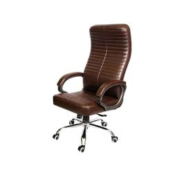 Rose Roll 3 Leather Brown Executive High Back Office Chair-26