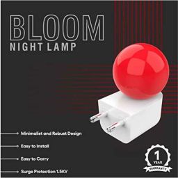 Fybros Bloom 0.5W Polycarbonate Red Round LED Night Bulb with Plug &a; Play, FLS5293F (Pack of 6) image 3