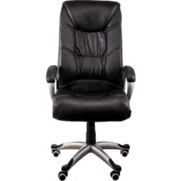 Chair Garage PU Leatherette Black Adjustable Height Office Chair with Back Support, CG131-36