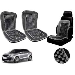Auto Pearl PU, Velvet &a; Wooden Beads Grey Rectangular Seat Cushion for Maruti Suzuki New Baleno (Pack of 2 )-image-42