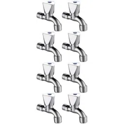 Drizzle AcuraMini 8 Pcs Brass Chrome Finish Silver Bib Cock Set with Foam Flow, BIBACURAMINI8-21