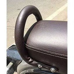 AOW Backrest Support Pillion Brown Cushion Back Rest Full Black Bar for Royal Enfield Models RE-04-7
