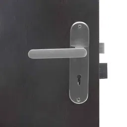 Handle Waala LB-304 8 inch Stainless Steel Silver Round Ky Plate Mortise Door Lock Set-image-45