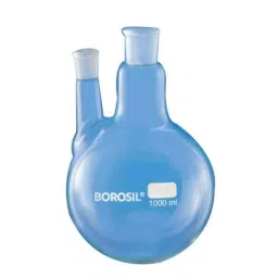 Borosil 2000ml Two Neck Parallel Round Bottom Flask, 4382C30-42