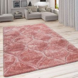 Carpetify 3x5ft Peach Modern Geometric 3D Textured Thick &a; Soft Shaggy Fur Rug Carpet, 0928Z2VPIT9-10