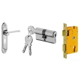 Dorset HL Series Reny 60mm Stainless Steel Silver Gold Finish Door Handle Lock Set with Both Side Key Cylinder-picture-32
