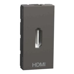 Schneider Electric Miluz Zeta Polycarbonate 1 Modules Warm Grey HDMI Socket, MZHDMI1M_WG-26