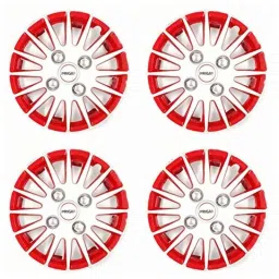Prigan 4 Pcs 12 inch Polypropylene White &a; Red Wheel Cover Set for Maruti Omni, Camry-Wr-12-Omni-picture-27