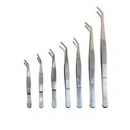 Forgesy 7 Pcs Stainless Steel Dental Precision Bent Forceps Set, X10-image-22