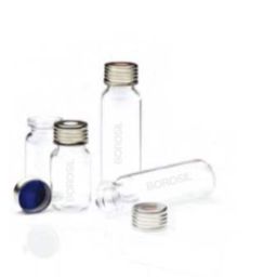 Borosil 100 Pcs 2ml Amber Crimp Neck Vial with 11mm Silicone Cap, VC02A111ASC022 (Pack of 10)-2
