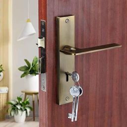 Voltizi Bentley 8 inch Stainless Steel Antique Finish Mortise Door Lock Handle Set with 3 Keys-image-60