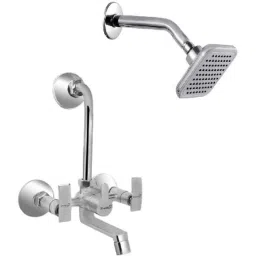 Prestige Passion 2 Pcs Brass Chrome Finish Wall Mixer &a; Grand Shower Head Set-image-54