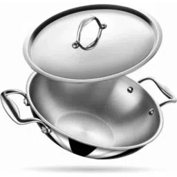 Sigri-Wala 3.3 Litre 26 cm 3 Layer Induction Bottom Steel Deep Kadhai with Lid-picture-28