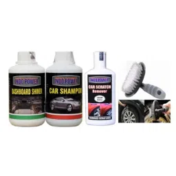 Indopower Ff1132 Car Shampoo, Dashboard Shiner, Scratch Remover, All Tyre Cleaning Brush Kit, AHh1136-picture-26